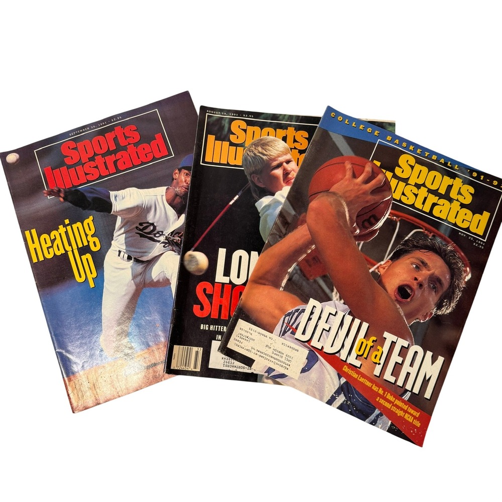 Vintage 1991 Sports Illustrated Magazine Lot 3 John Daly Laettner Martinez